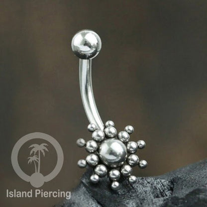 Anting Pusar/Navel Bar warna silver dan gold Piercing Jewelry dari bahan Stainless Steel