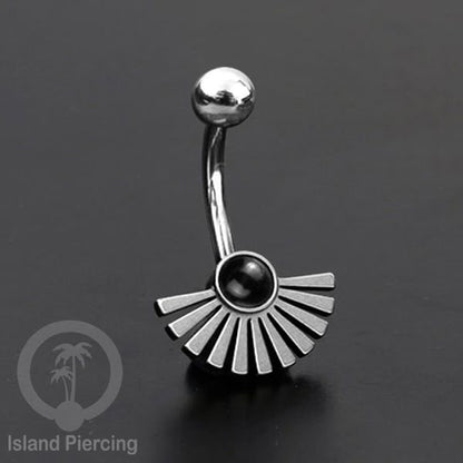Anting Tindik Pusar/Navel Bar bahan Stainless steel warna silver dengan pilihan warna Resin