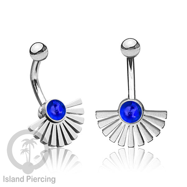Anting Tindik Pusar/Navel Bar bahan Stainless steel warna silver dengan pilihan warna Resin