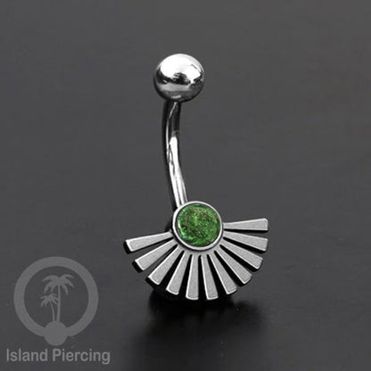Anting Tindik Pusar/Navel Bar bahan Stainless steel warna silver dengan pilihan warna Resin