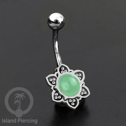 Anting Tindik Pusar/Navel Bar bahan Stainless steel warna silver dengan banyak pilihan batu murni (Copy)