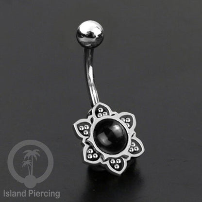 Anting Tindik Pusar/Navel Bar bahan Stainless steel warna silver dengan banyak pilihan batu murni (Copy)