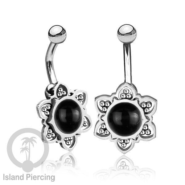 Anting Tindik Pusar/Navel Bar bahan Stainless steel warna silver dengan banyak pilihan batu murni (Copy)
