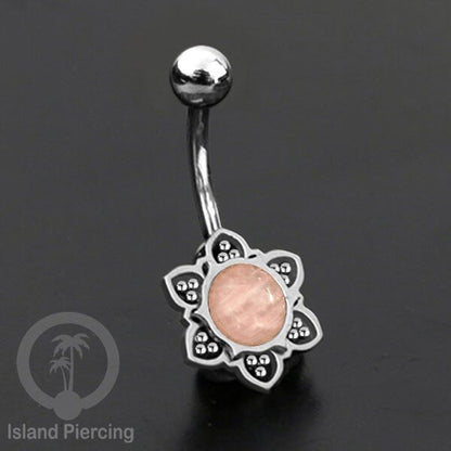 Anting Tindik Pusar/Navel Bar bahan Stainless steel warna silver dengan banyak pilihan batu murni (Copy)