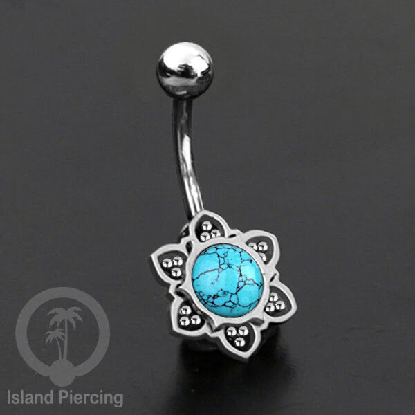 Anting Tindik Pusar/Navel Bar bahan Stainless steel warna silver dengan banyak pilihan batu murni (Copy)