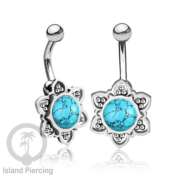 Anting Tindik Pusar/Navel Bar bahan Stainless steel warna silver dengan banyak pilihan batu murni (Copy)