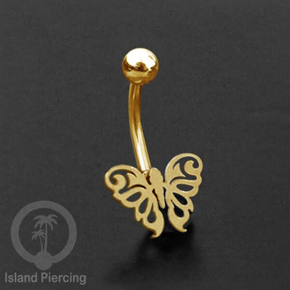 Anting Tindik Pusar Stainless Steel Navel Bar warna silver motif Buddha, Lotus, Kupu Kupu, Bunga...