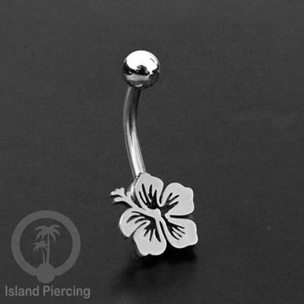 Anting Tindik Pusar Stainless Steel Navel Bar warna silver motif Buddha, Lotus, Kupu Kupu, Bunga...