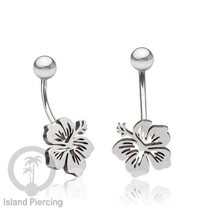 Anting Tindik Pusar Stainless Steel Navel Bar warna silver motif Buddha, Lotus, Kupu Kupu, Bunga...