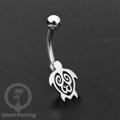 Anting Tindik Pusar Stainless Steel Navel Bar warna silver motif Buddha, Lotus, Kupu Kupu, Bunga...