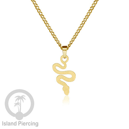 Kalung Stainless Necklace Liontin kecil warna Gold motif Ular, Salip, Peti ,Nada, Yogi...
