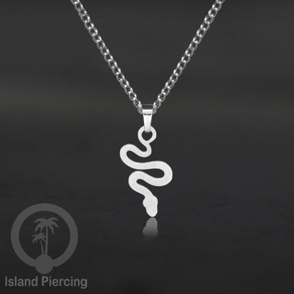 Kalung Stainless Necklace Liontin kecil warna silver motif Ular, Salip, Peti ,Nada, Yogi...