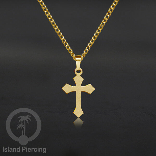Kalung Stainless Necklace Liontin kecil warna Gold motif Ular, Salip, Peti ,Nada, Yogi...