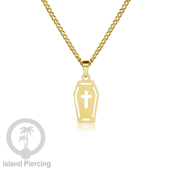 Kalung Stainless Necklace Liontin kecil warna Gold motif Ular, Salip, Peti ,Nada, Yogi...