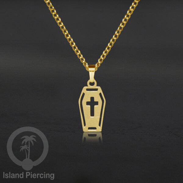 Kalung Stainless Necklace Liontin kecil warna Gold motif Ular, Salip, Peti ,Nada, Yogi...