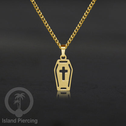 Kalung Stainless Necklace Liontin kecil warna Gold motif Ular, Salip, Peti ,Nada, Yogi...