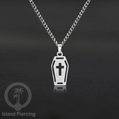Kalung Stainless Necklace Liontin kecil warna silver motif Ular, Salip, Peti ,Nada, Yogi...