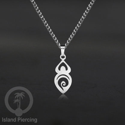 Kalung Stainless Necklace Liontin kecil warna silver motif Ular, Salip, Peti ,Nada, Yogi...