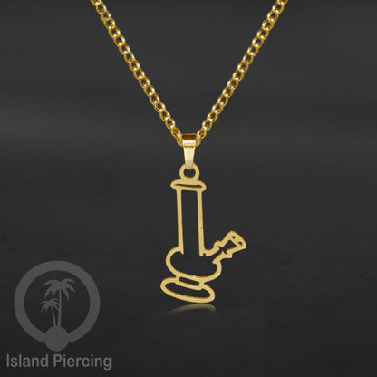 Steel Chain Necklace, kalung stainless Liontin warna Gold. Peace, Anarchy, Spiral, Gecko...