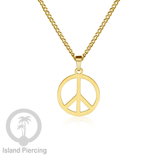 Steel Chain Necklace, kalung stainless Liontin warna Gold. Peace, Anarchy, Spiral, Gecko...
