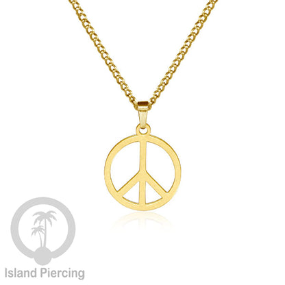 Steel Chain Necklace, kalung stainless Liontin warna Gold. Peace, Anarchy, Spiral, Gecko...