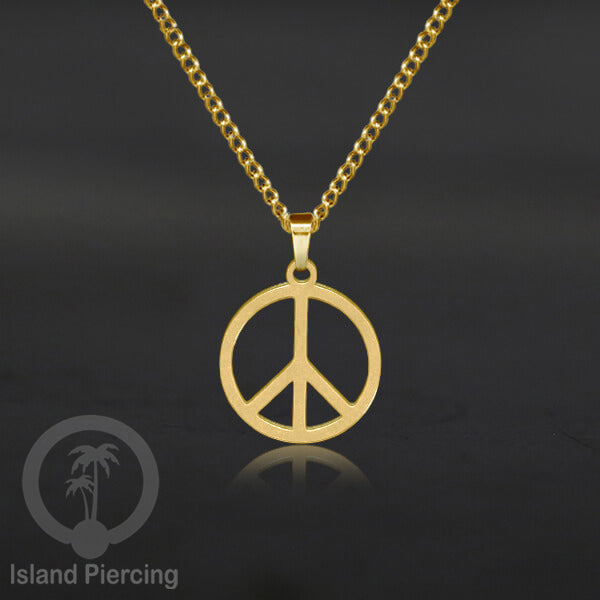 Steel Chain Necklace, kalung stainless Liontin warna Gold. Peace, Anarchy, Spiral, Gecko...