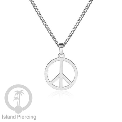 Steel Chain Necklace, kalung stainless Liontin warna Silver. Peace, Anarchy, Spiral, Gecko...