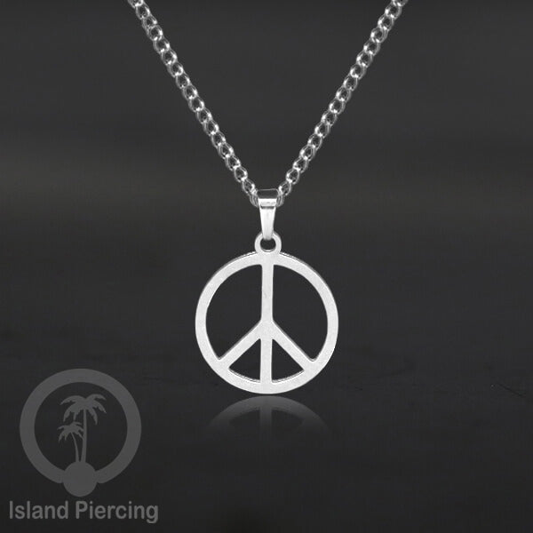 Steel Chain Necklace, kalung stainless Liontin warna Silver. Peace, Anarchy, Spiral, Gecko...