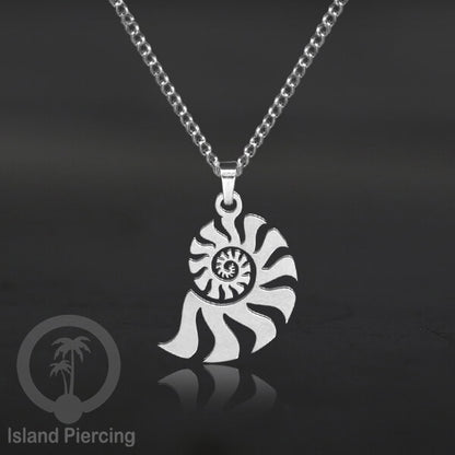 Steel Chain Necklace, kalung stainless Liontin warna Silver. Peace, Anarchy, Spiral, Gecko...