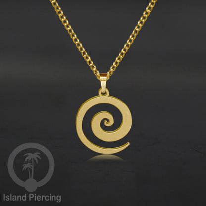 Steel Chain Necklace, kalung stainless Liontin warna Gold. Peace, Anarchy, Spiral, Gecko...