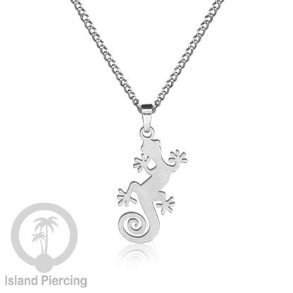 Steel Chain Necklace, kalung stainless Liontin warna Silver. Peace, Anarchy, Spiral, Gecko...