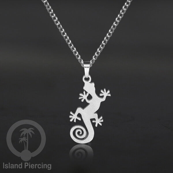 Steel Chain Necklace, kalung stainless Liontin warna Silver. Peace, Anarchy, Spiral, Gecko...