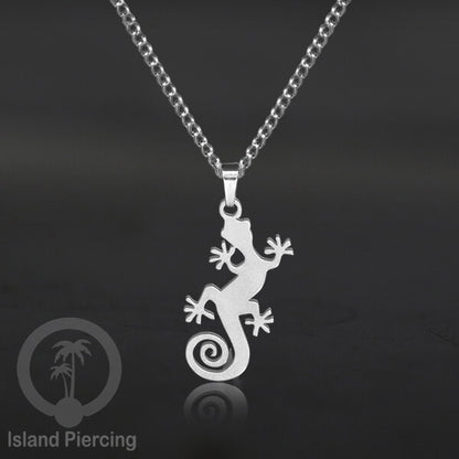 Steel Chain Necklace, kalung stainless Liontin warna Silver. Peace, Anarchy, Spiral, Gecko...