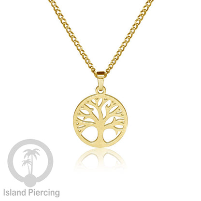 Kalung Liontin Stainless warna silver desain Tree of Life, Hamsa, Salip, Jamur...