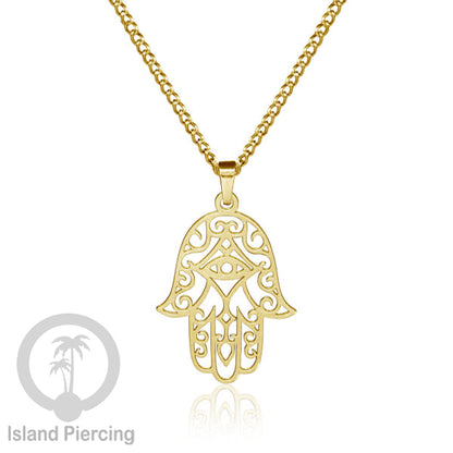 Kalung Liontin Stainless warna silver desain Tree of Life, Hamsa, Salip, Jamur...