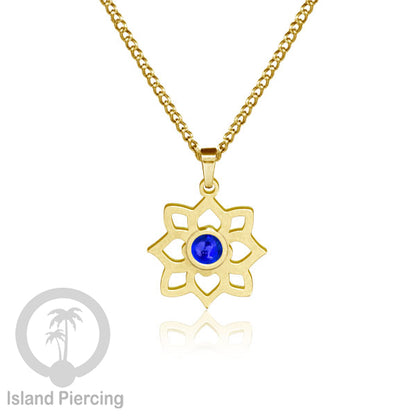 Perhiasan Kalung Stainless warna Gold dengan Liontin kecil Resin, Steel Necklace/Pendant