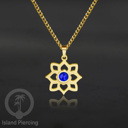 Perhiasan Kalung Stainless warna Gold dengan Liontin kecil Resin, Steel Necklace/Pendant