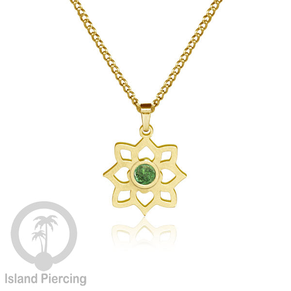 Perhiasan Kalung Stainless warna Gold dengan Liontin kecil Resin, Steel Necklace/Pendant