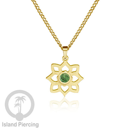 Perhiasan Kalung Stainless warna Gold dengan Liontin kecil Resin, Steel Necklace/Pendant