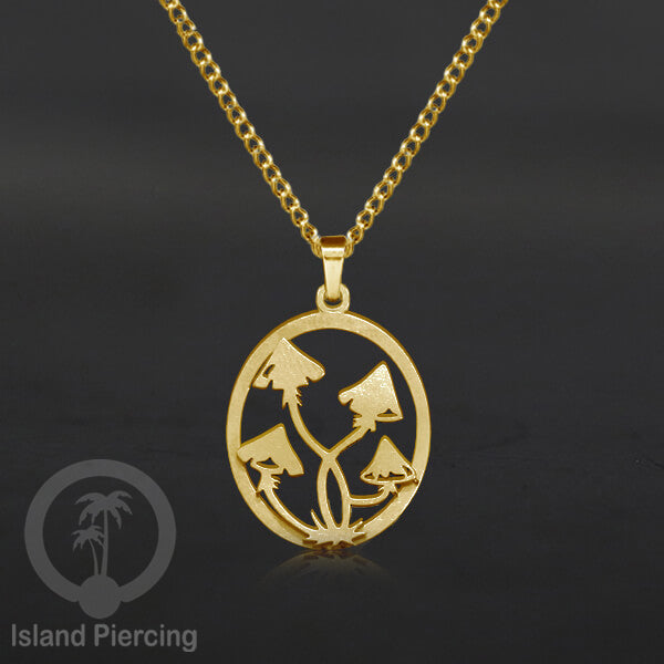 Kalung Liontin Stainless warna silver desain Tree of Life, Hamsa, Salip, Jamur...