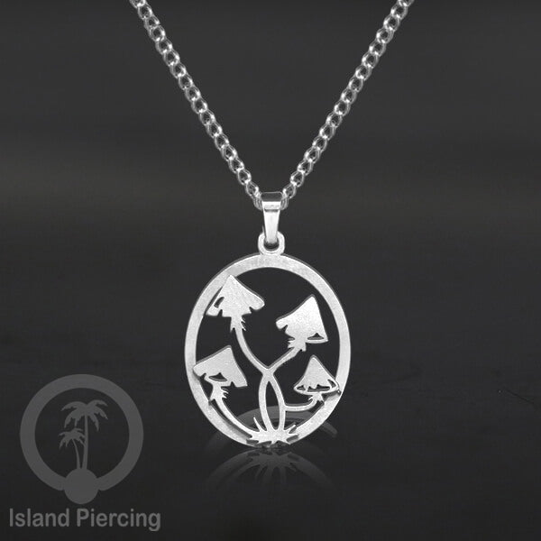 Kalung Liontin Stainless warna silver desain Tree of Life, Hamsa, Salip, Jamur...