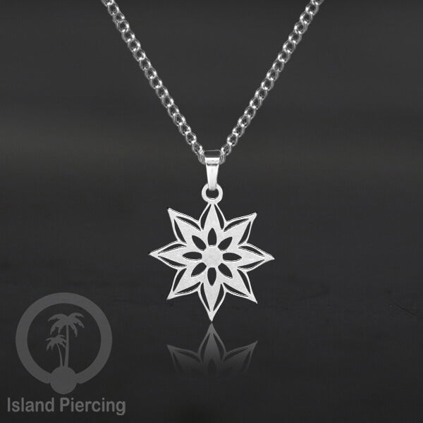 Kalung Liontin kecil Stainless warna Silver motif buddha, Flower of life, Bintang. Steel Necklaces