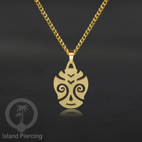Kalung Liontin kecil Stainless warna Gold motif buddha, Flower of life, Bintang. Steel Necklaces
