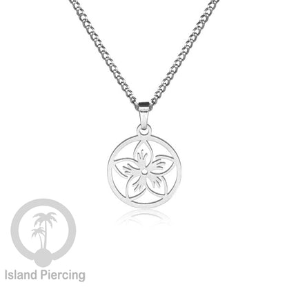 Kalung Liontin kecil Stainless warna Silver motif buddha, Flower of life, Bintang. Steel Necklaces