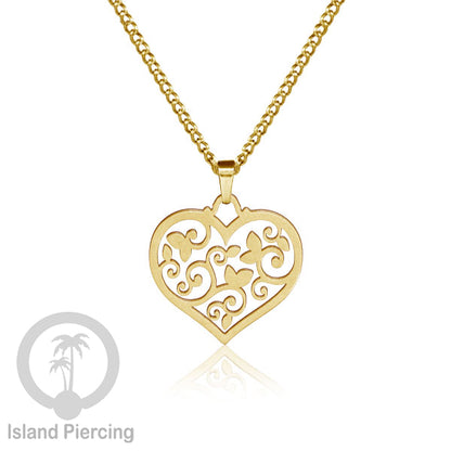 Kalung Liontin manis Stainless warna Gold, motif Mandala, Naga, Hati, Ohm, Kucing, Pentagram, Steel Necklace Charm
