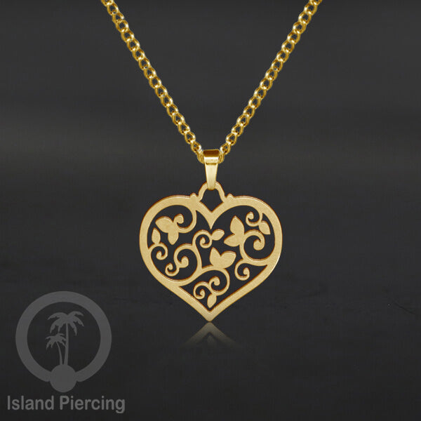Kalung Liontin manis Stainless warna Gold, motif Mandala, Naga, Hati, Ohm, Kucing, Pentagram, Steel Necklace Charm