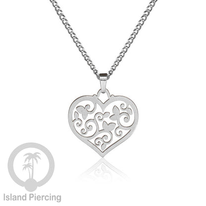 Kalung Liontin manis Stainless warna silver, motif Mandala, Naga, Hati, Ohm, Kucing, Pentagram, Steel Necklace Charm