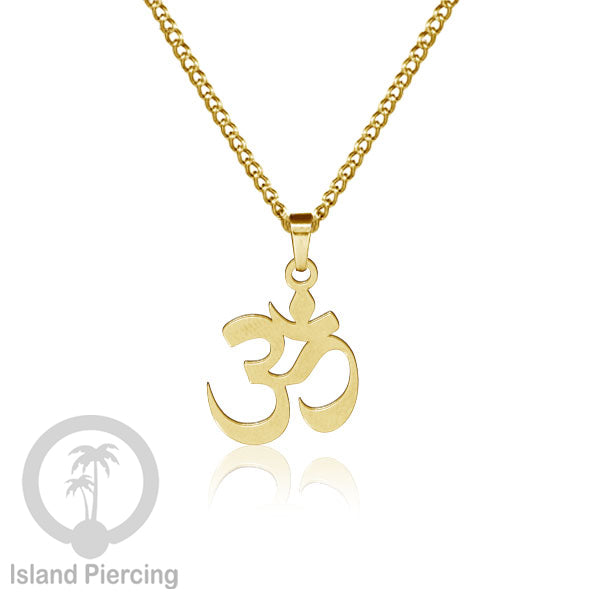Kalung Liontin manis Stainless warna Gold, motif Mandala, Naga, Hati, Ohm, Kucing, Pentagram, Steel Necklace Charm