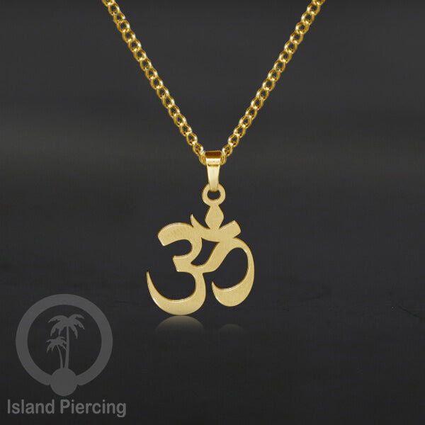Kalung Liontin manis Stainless warna Gold, motif Mandala, Naga, Hati, Ohm, Kucing, Pentagram, Steel Necklace Charm