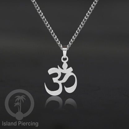 Kalung Liontin manis Stainless warna silver, motif Mandala, Naga, Hati, Ohm, Kucing, Pentagram, Steel Necklace Charm